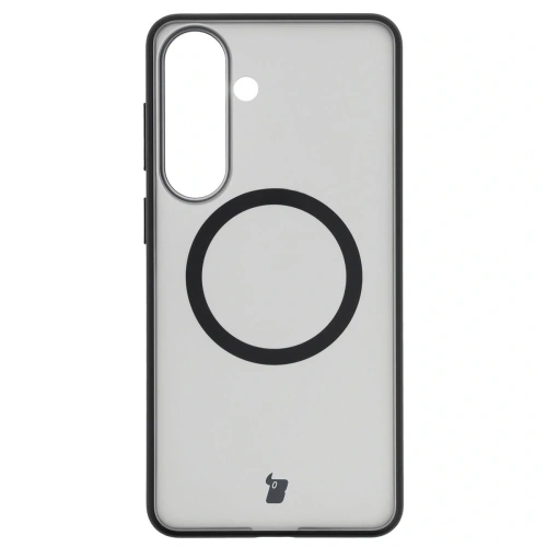 Etui z pierścieniem magnetycznym Bizon Case MatteO do Samsung Galaxy S26+ Plus przydymione-czarne