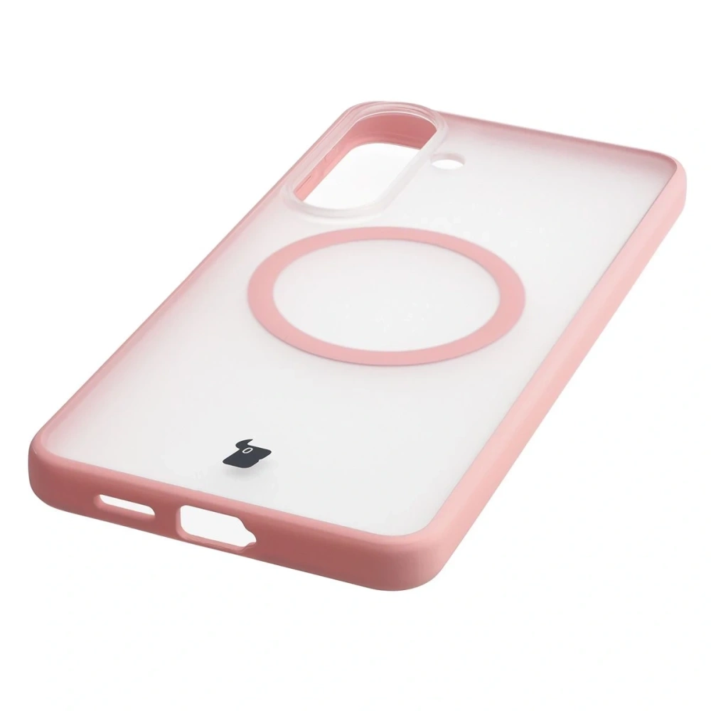 Etui z pierścieniem magnetycznym Bizon Case MatteO do Samsung Galaxy S26+ Plus przydymione-jasnoróżowe