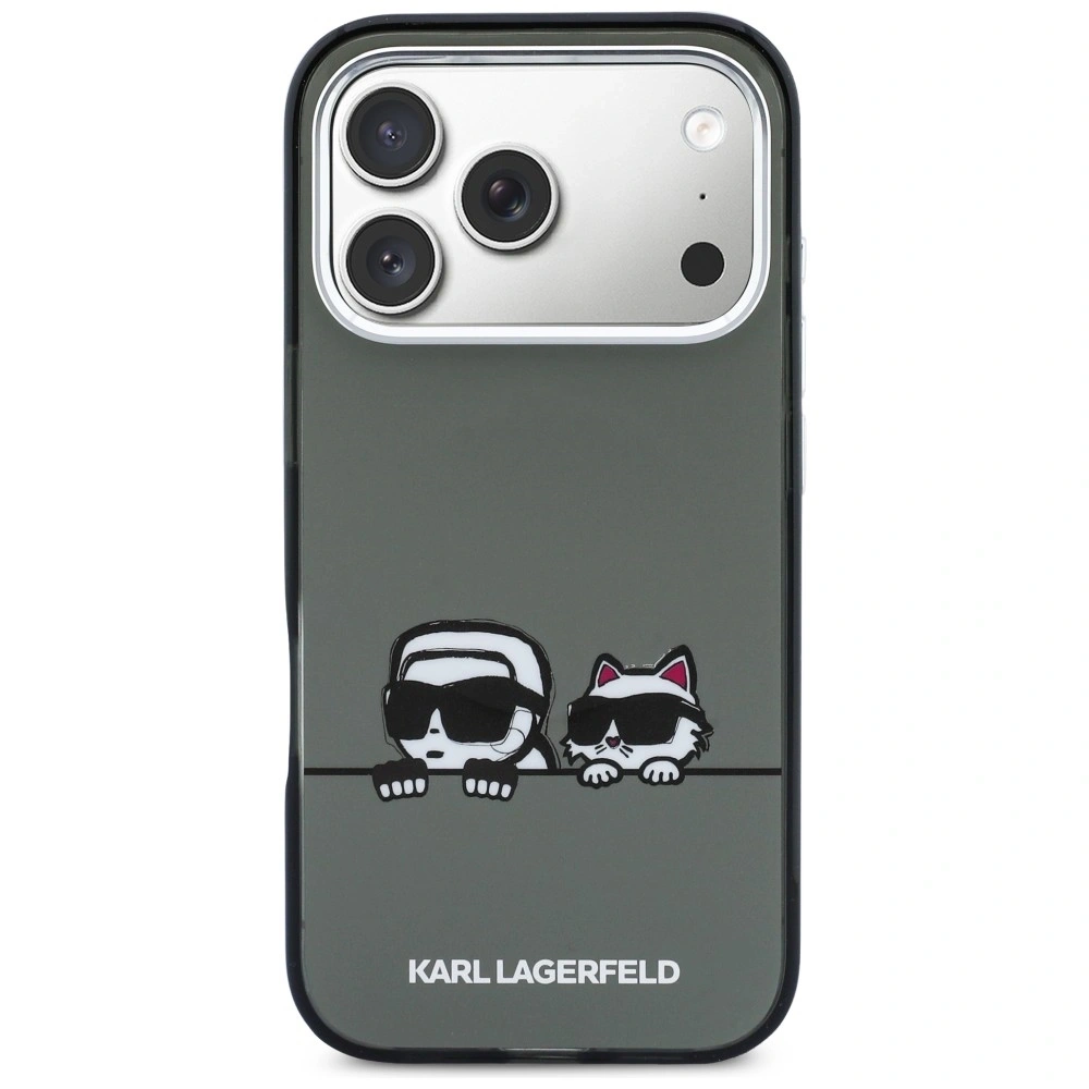Etui Karl Lagerfeld IML Karl & Choupette Peekaboo Logo MagSafe do Apple iPhone 17 Pro Max czarny