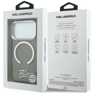 Etui Karl Lagerfeld IML KL Script Logo MagSafe do Apple iPhone 17 Pro Max czarny