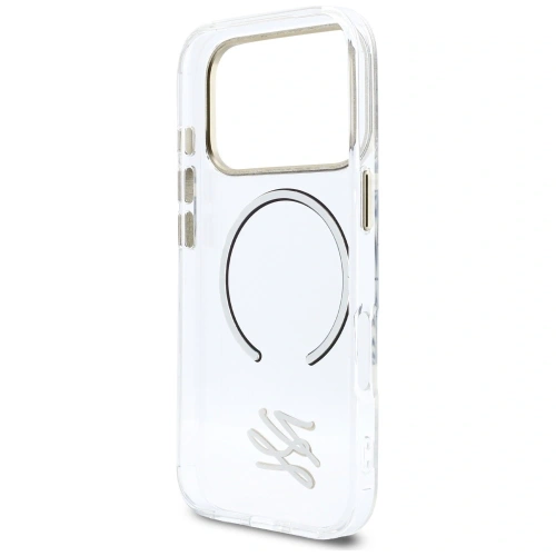 Etui Karl Lagerfeld IML KL Script Logo MagSafe do Apple iPhone 17 Pro Max przezroczysty