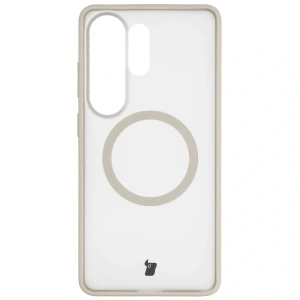 Etui z pierścieniem magnetycznym Bizon Case MatteO do Samsung Galaxy S26 Ultra przydymione-beżowe