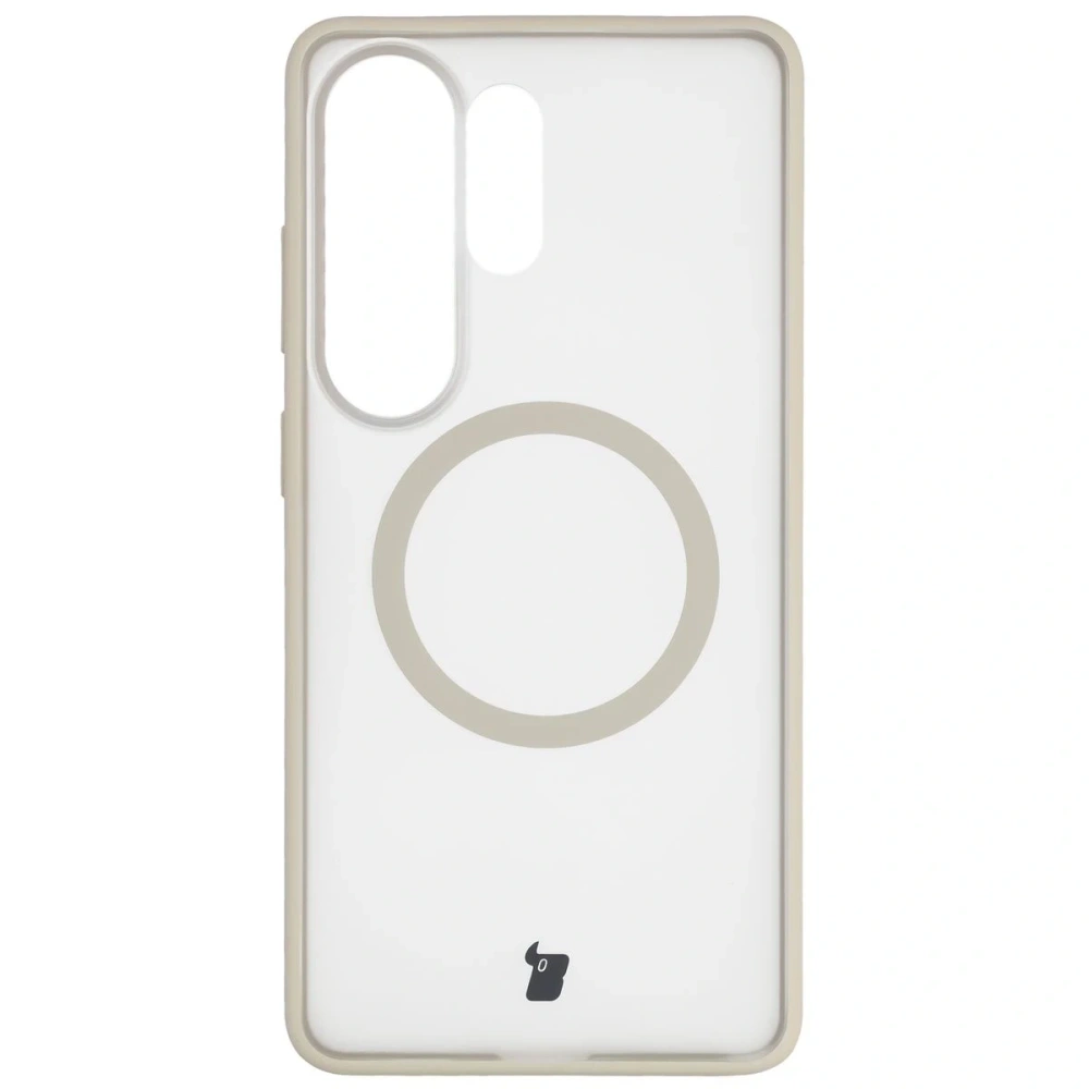 Etui z pierścieniem magnetycznym Bizon Case MatteO do Samsung Galaxy S26 Ultra przydymione-beżowe