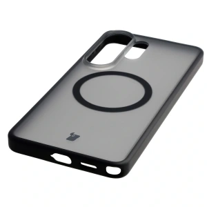 Etui z pierścieniem magnetycznym Bizon Case MatteO do Samsung Galaxy S26 Ultra przydymione-czarne