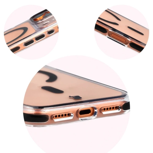 Etui z pierścieniem magnetycznym Bizon Case Marco do Apple iPhone 17 Pro Max przezroczyste z czarną ramką