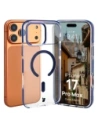 Etui z pierścieniem magnetycznym Bizon Case Marco do Apple iPhone 17 Pro Max przezroczyste z niebieską ramką