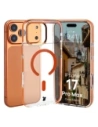 Etui z pierścieniem magnetycznym Bizon Case Marco do Apple iPhone 17 Pro Max przezroczyste z pomarańczową ramką