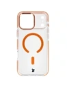 Etui z pierścieniem magnetycznym Bizon Case Marco do Apple iPhone 17 Pro Max przezroczyste z pomarańczową ramką