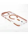 Etui z pierścieniem magnetycznym Bizon Case Marco do Apple iPhone 17 Pro Max przezroczyste z pomarańczową ramką