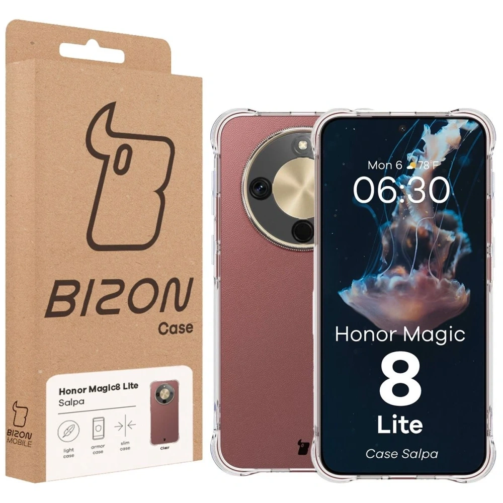 Elastyczne etui Bizon Case Salpa do Honor Magic8 Lite przezroczyste