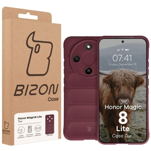 Pancerne etui Bizon Case Tur do Honor Magic8 Lite burgundowe