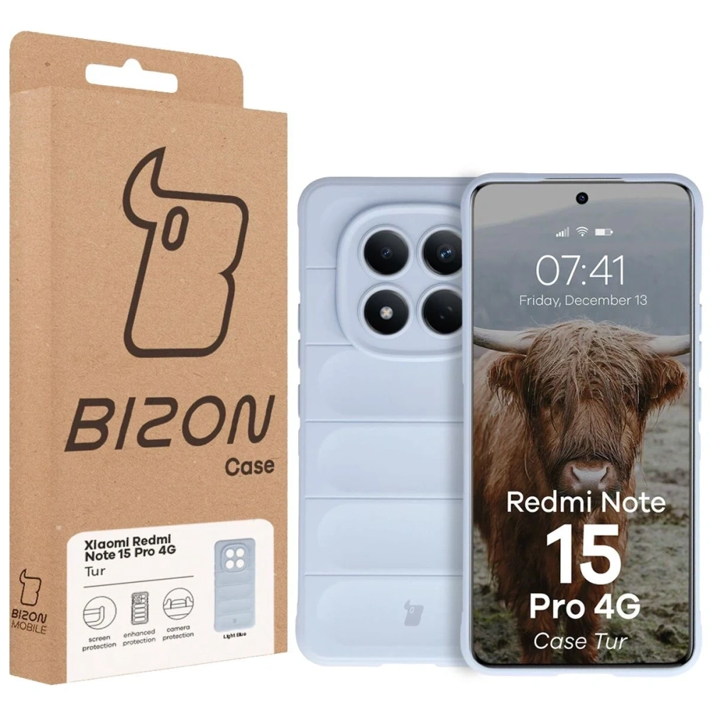 Pancerne etui Bizon Case Tur do Xiaomi Redmi Note 15 Pro 4G jasnoniebieskie