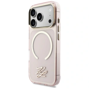Etui Karl Lagerfeld IML KL Script Logo MagSafe do Apple iPhone 17 Pro Max różowy