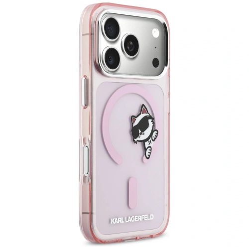 Etui Karl Lagerfeld IML Peekaboo MagSafe do Apple iPhone 17 Pro Max różowy