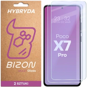 Elastyczne szkło hybrydowe Bizon Glass Mule Duo do Xiaomi POCO X7 Pro [2 PACK]