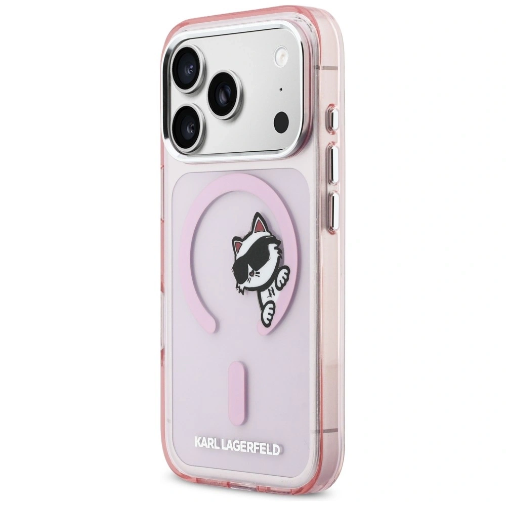 Etui Karl Lagerfeld IML Peekaboo MagSafe do Apple iPhone 17 Pro różowy