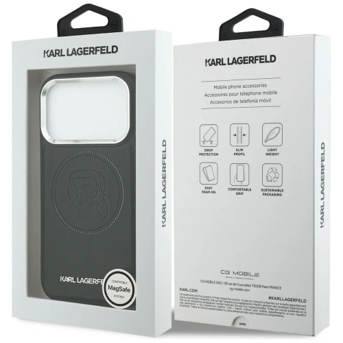 Etui Karl Lagerfeld K Head Point Logo MagSafe do Apple iPhone 17 Pro czarny