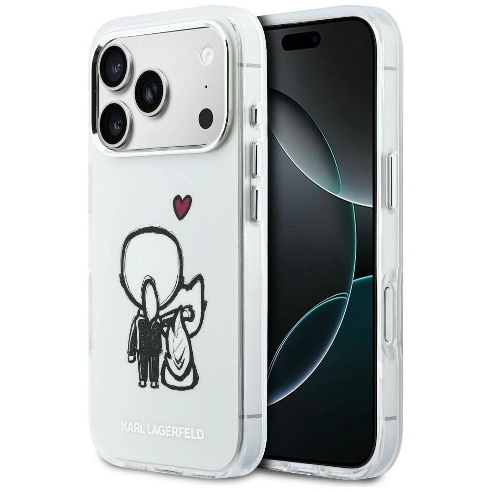 Etui Karl Lagerfeld Karl & Choupette Back MagSafe do Apple iPhone 17 Pro Max przezroczysty