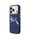 Etui Karl Lagerfeld IML Choupettes Karl Script Logo MagSafe do Apple iPhone 17 Pro Max niebieski