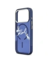 Etui Karl Lagerfeld IML Choupettes Karl Script Logo MagSafe do Apple iPhone 17 Pro Max niebieski