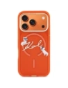 Etui Karl Lagerfeld IML Choupettes Karl Script Logo MagSafe do Apple iPhone 17 Pro Max pomarańczowy