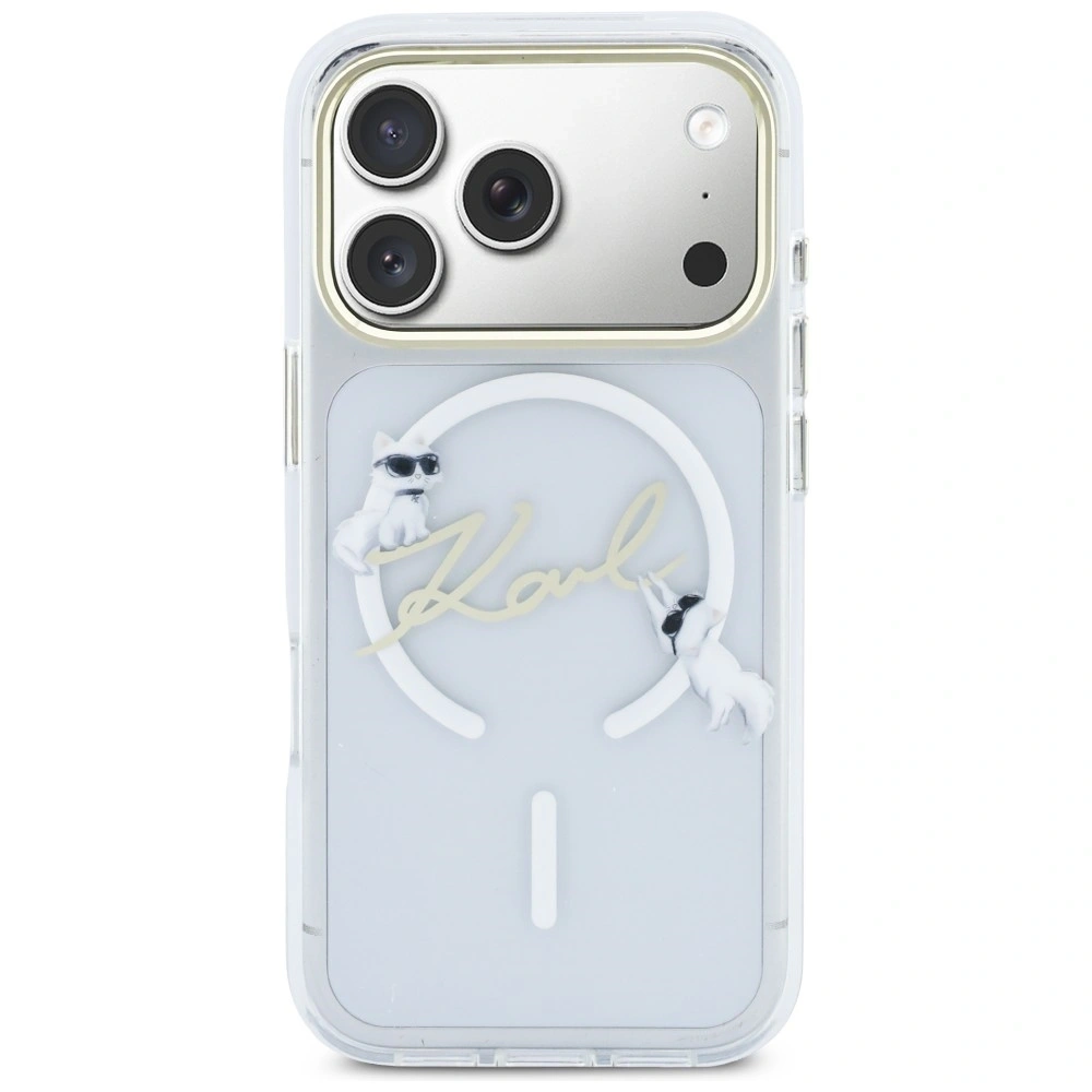 Etui Karl Lagerfeld IML Choupettes Karl Script Logo MagSafe do Apple iPhone 17 Pro Max przezroczysty