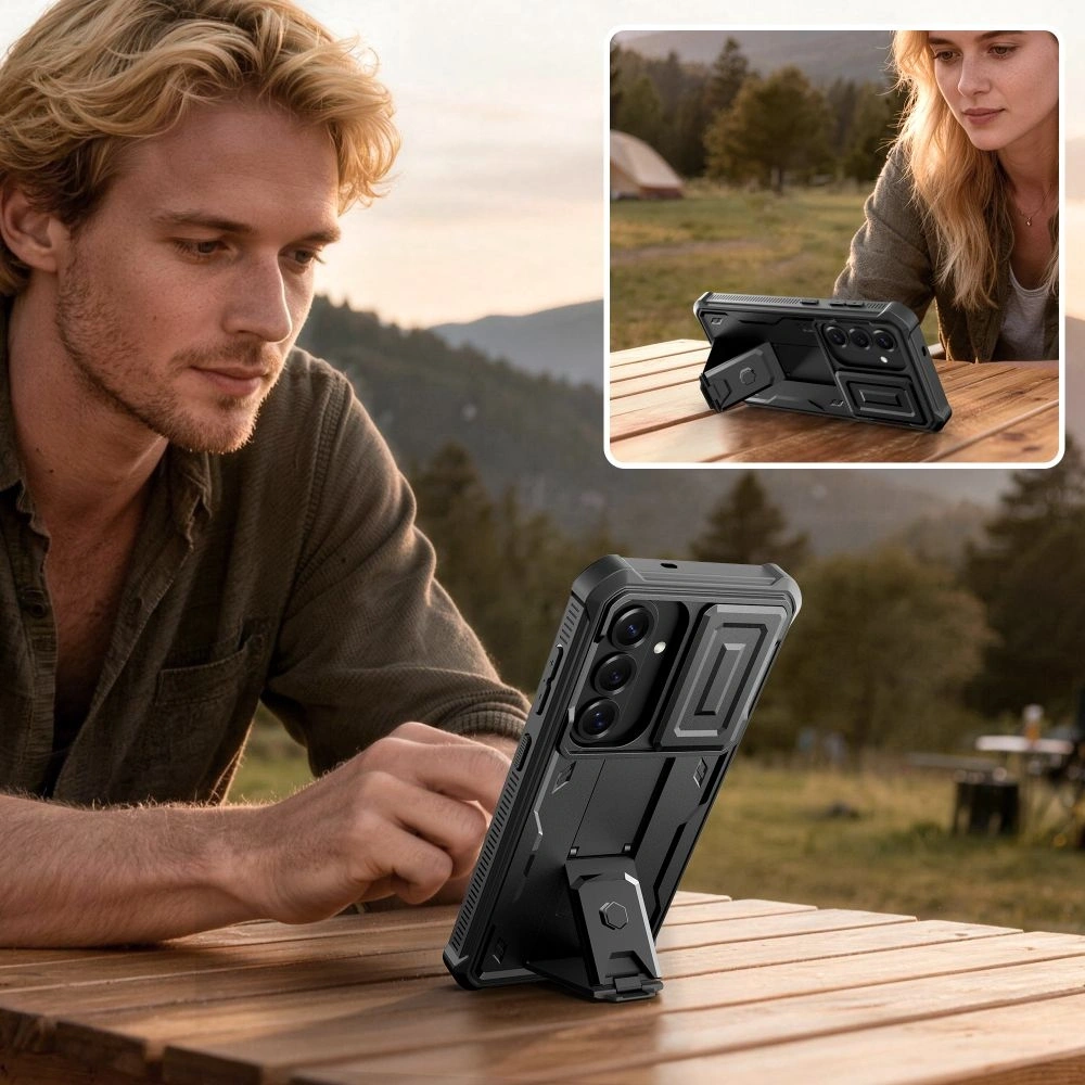 Etui Tech-Protect Kevlar Cam+ do Samsung Galaxy S26 Black [2 PACK]