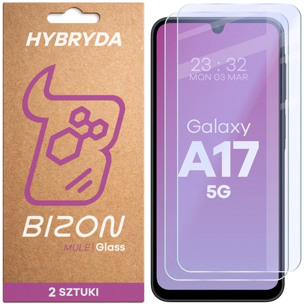 Elastyczne szkło hybrydowe Bizon Glass Mule Duo do Samsung Galaxy A17 5G [2 PACK]
