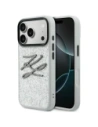 Etui Karl Lagerfeld IML Glitter KL Diamond Logo do Apple iPhone 17 Pro Max srebrny