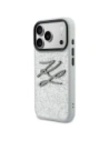 Etui Karl Lagerfeld IML Glitter KL Diamond Logo do Apple iPhone 17 Pro Max srebrny