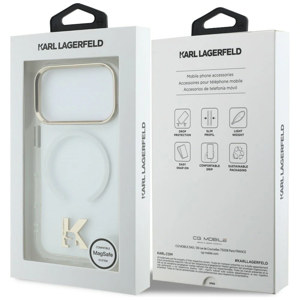 Etui Karl Lagerfeld IML K Head Logo MagSafe do Apple iPhone 17 Pro Max przezroczysty