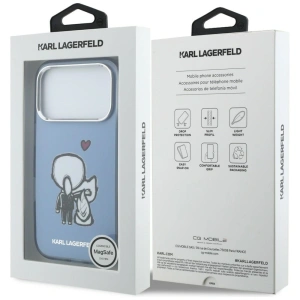Etui Karl Lagerfeld Karl & Choupette Back MagSafe do Apple iPhone 17 Pro niebieski