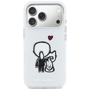 Etui Karl Lagerfeld Karl & Choupette Back MagSafe do Apple iPhone 17 Pro przezroczysty