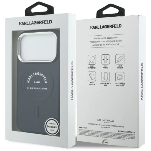 Etui Karl Lagerfeld Karl RSG Logo MagSafe do Apple iPhone 17 Pro Max niebieski