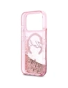 Etui Karl Lagerfeld Liquid Glitter Karl Script Logo MagSafe do Apple iPhone 17 Pro Max różowy