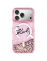 Etui Karl Lagerfeld Liquid Glitter Karl Script Logo MagSafe do Apple iPhone 17 Pro różowy