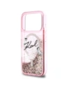 Etui Karl Lagerfeld Liquid Glitter Karl Script Logo MagSafe do Apple iPhone 17 Pro różowy