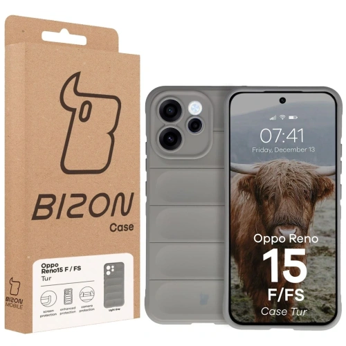 Pancerne etui Bizon Case Tur do Oppo Reno 15 F / FS jasnoszare