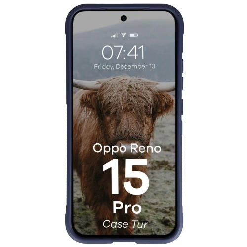 Pancerne etui Bizon Case Tur do Oppo Reno 15 Pro granatowe