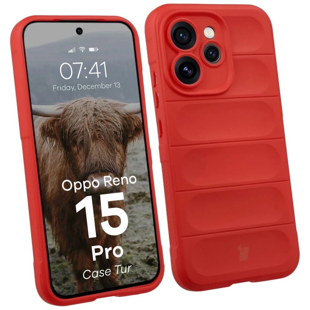 Pancerne etui Bizon Case Tur do Oppo Reno 15 Pro czerwone