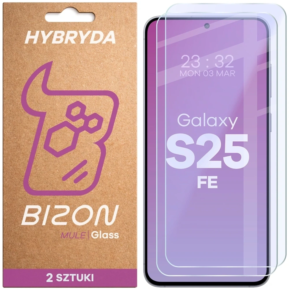 Elastyczne szkło hybrydowe Bizon Glass Mule Duo do Samsung Galaxy S25 FE [2 PACK]