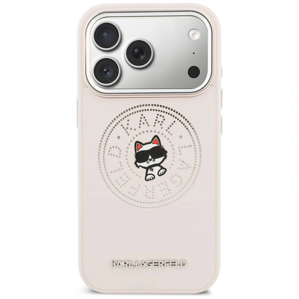 Etui Karl Lagerfeld Point & Choupette Sketch MagSafe do Apple iPhone 17 Pro Max różowy