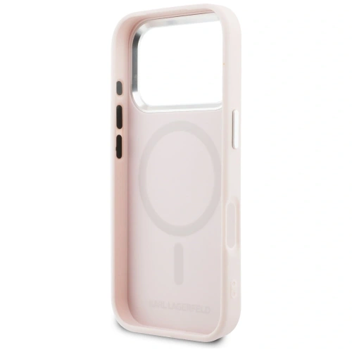 Etui Karl Lagerfeld Point & Choupette Sketch MagSafe do Apple iPhone 17 Pro Max różowy