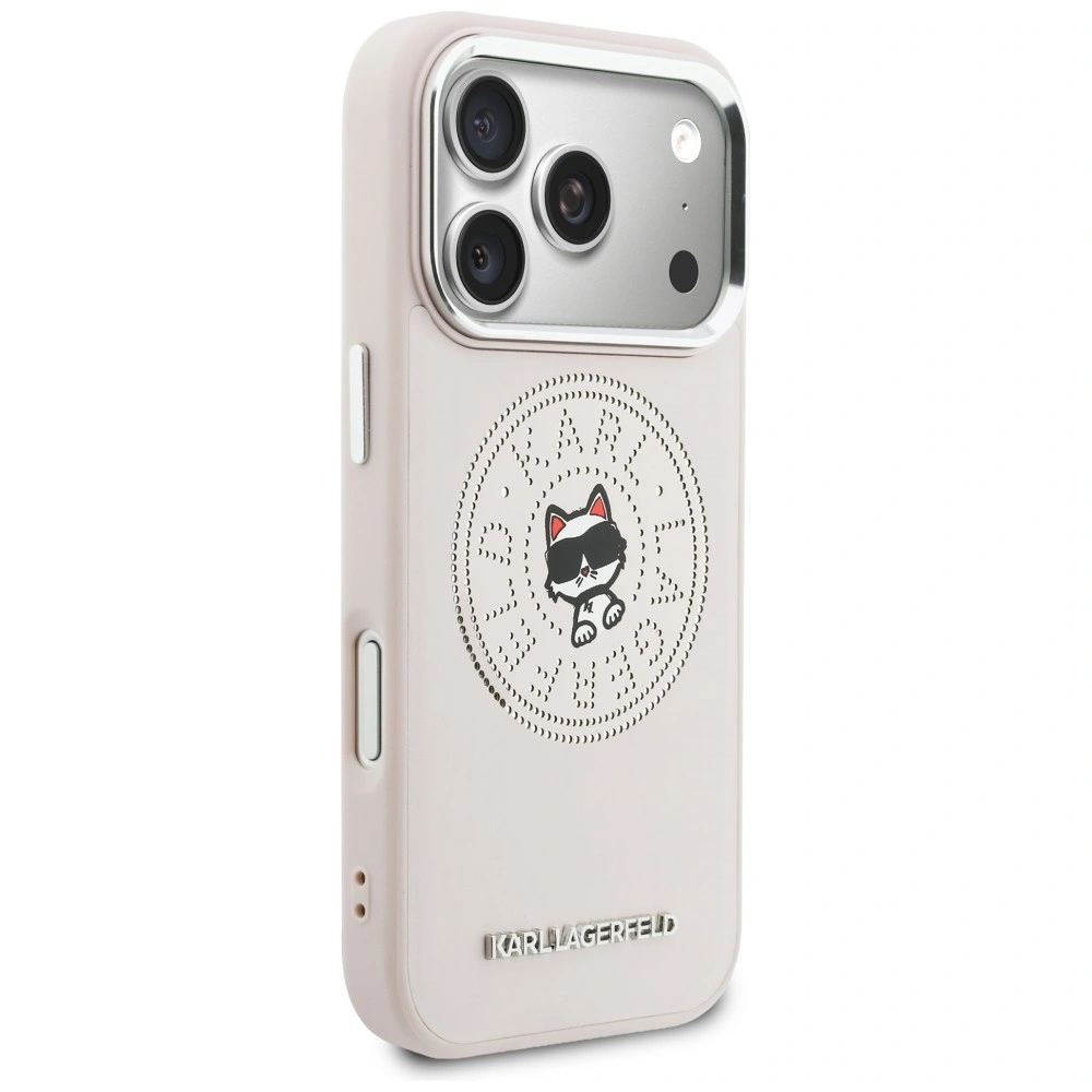 Etui Karl Lagerfeld Point & Choupette Sketch MagSafe do Apple iPhone 17 Pro różowy