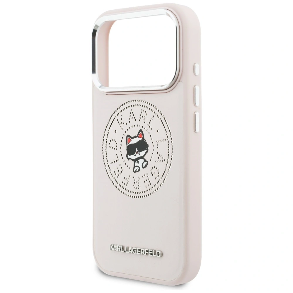 Etui Karl Lagerfeld Point & Choupette Sketch MagSafe do Apple iPhone 17 Pro różowy