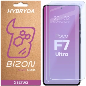 Elastyczne szkło hybrydowe Bizon Glass Mule Duo do Xiaomi POCO F7 Ultra [2 PACK]
