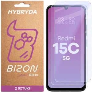 Elastyczne szkło hybrydowe Bizon Glass Mule Duo do Xiaomi Redmi 15C 5G [2 PACK]