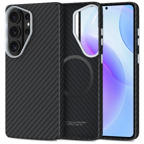 Etui Tech-Protect Ion Carbon MagSafe do Samsung Galaxy S26 Ultra Black/silver