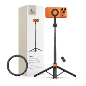 Kijek do selfie Tech-Protect L10D MagSafe Bluetooth Selfie Stick Tripod Black/orange
