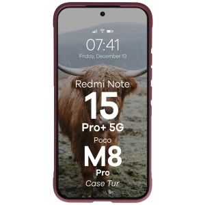 Pancerne etui Bizon Case Tur do Xiaomi Redmi Note 15 Pro+ Plus 5G / POCO M8 Pro 5G burgundowe